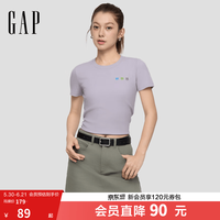 Gap 女装2026春季新款小熊刺绣针织短袖  T恤休闲上衣