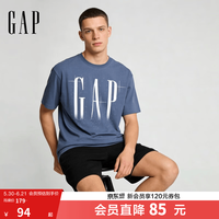 Gap 男女装2026春季新款纯棉logo印花宽松圆领短袖T恤上衣