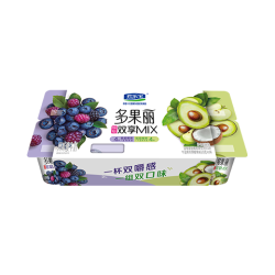 君乐宝 多果丽双拼果粒风味酸牛奶 90g*8杯