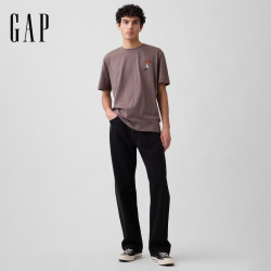Gap 2026春季卡通图案圆领短袖T恤 亚麻棕 S（美码）