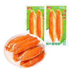 力诚 低脂肪松叶蟹柳即食健康解馋蟹肉零食休闲海味轻食低脂小吃 低脂松叶蟹柳 30g*2包