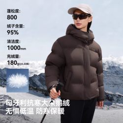 伯希和 户外短款羽绒服 女 防风800蓬松度鹅绒 保暖外套