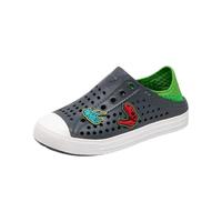 SKECHERS/斯凯奇 308310L 一脚蹬包头凉鞋 男童 炭灰色+柠檬色 35码