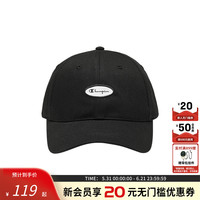Champion 冠军秋季新款经典椭圆logo棒球帽男女情侣鸭舌帽刺绣徽标毕业礼物 黑色