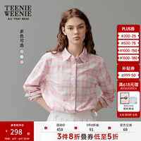 TEENIE WEENIE 小熊 26夏季新款学院风休闲通勤舒适格纹衬衣外套