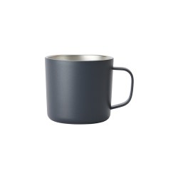 無印良品 MUJI 无印良品 不锈钢双层马克杯 410ml 炭灰色