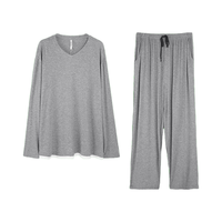 安之伴 优可丝抑菌 深花灰 2XL 男士家居服套装