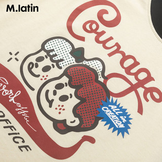 M.Latin/马拉丁 女童撞色印花短款T恤 黑色 110cm