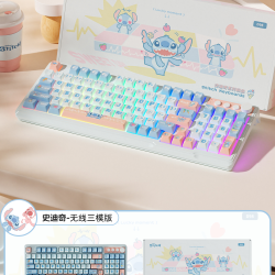迪士尼 无线连接键盘鼠标套装办公专用有线蓝牙女生静音台式电脑通用打字