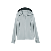 京东京造 防晒衣女士外套修身收腰冰丝凉感防紫外线城市轻户外外套 灰色 M