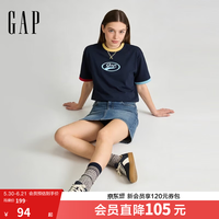 Gap 男女装2026春季新款纯棉logo字母宽松短袖T恤百搭上衣 亚洲尺码