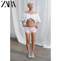 ZARA 女装 V领短袖气球版型重磅棉上衣 00264468250