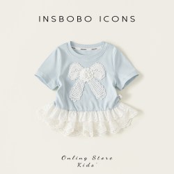 insbobo 女童短袖t恤2026夏季新款儿童洋气上衣女孩小公主穿搭夏装