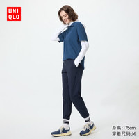优衣库AIRism高弹力运动束脚裤/加长款女装/长裤484862 09 黑色 S