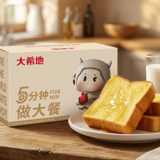 大希地 手工黄油蜂蜜厚切吐司470g*1箱 全麦坚果蜂蜜吐司多口味可选儿童营养早餐短保