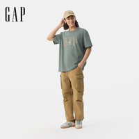 Gap/盖璞 纯棉字母印花logo短袖T恤 绿色 S