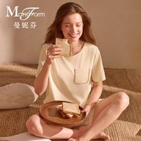 曼妮芬 凉感液氨棉 短袖短裤睡衣