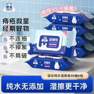 洁云 湿厕纸 40片*6包