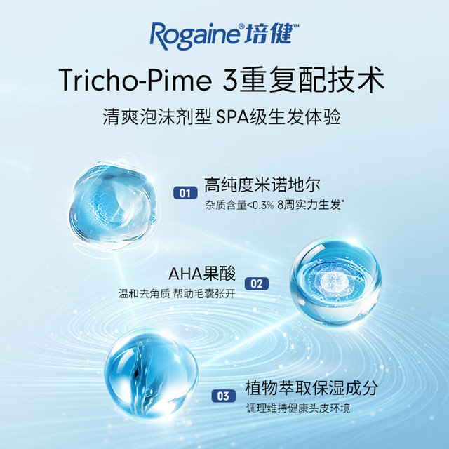 培健 米诺地尔5%米诺地尔泡沫 生发育发米诺地尔女士 60g*2瓶