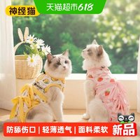 神经猫 26新款春夏装布偶猫防掉毛薄款包肚母猫绝育服护肚猫咪衣服