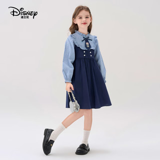 Disney/迪士尼 疯狂动物城朱迪女童学院风连衣裙 蓝色 160