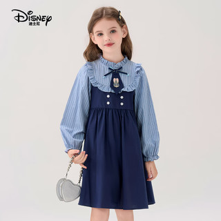 Disney/迪士尼 疯狂动物城朱迪女童学院风连衣裙 蓝色 160