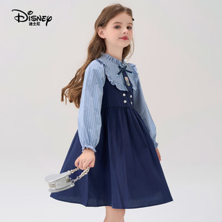 Disney/迪士尼 疯狂动物城朱迪女童学院风连衣裙 蓝色 160