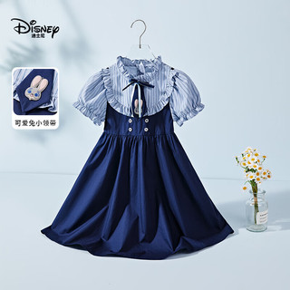 Disney/迪士尼 疯狂动物城朱迪女童学院风连衣裙 藏青色 140