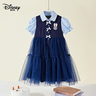 Disney/迪士尼 疯狂动物城朱迪女童学院风连衣裙 藏青色 160