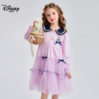 Disney/迪士尼 疯狂动物城朱迪女童学院风连衣裙 紫色 140