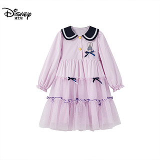 Disney/迪士尼 疯狂动物城朱迪女童学院风连衣裙 紫色 140