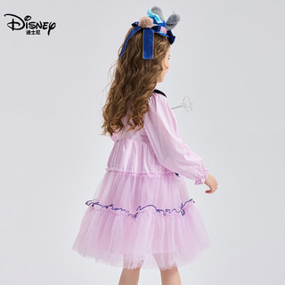 Disney/迪士尼 疯狂动物城朱迪女童学院风连衣裙 紫色 140