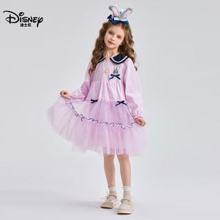 Disney/迪士尼 疯狂动物城朱迪女童学院风连衣裙 紫色 140