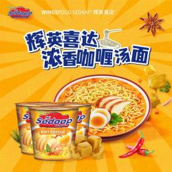 辉英喜达 杯面81g*3 方便面 咖喱风味 速食 野餐便携 进口 243g 经典 泡面 汤面 夜宵