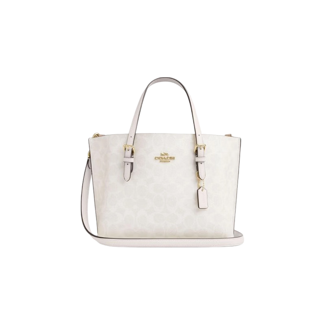 COACH MOLLIE25通勤托特包 粉笔白 女士手提包