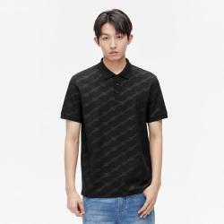 GXG 男满印时尚休闲轻商务翻领短袖Polo衫