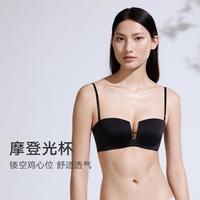 曼妮芬 镂空透气摩登时尚可拆卸肩带聚拢无钢圈文胸
