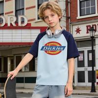 Dickies 男童t恤短袖夏季儿童半袖上衣印花透气女孩中大童插肩T恤潮