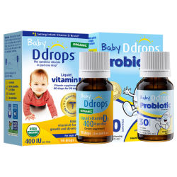 Ddrops 滴卓思婴儿维生素D3滴剂400IU 2.5ml+益生菌滴剂7.5ml