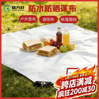 QINGFANGHAO 晴方好 白色塑料布 防雨防水布篷布 2x2米