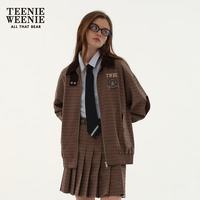 TEENIE WEENIE 小熊秋复古宽松格纹夹克 卡其色 M