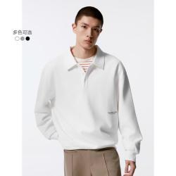 GXG 多色基础设计宽松时尚翻领卫衣男通勤休闲卫衣