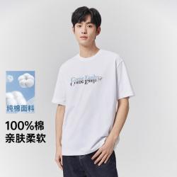 GXG 简约字母印花青年休闲时尚百搭男式圆领短袖T恤