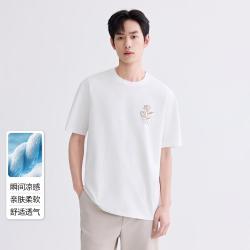 GXG 时尚潮流印花圆领休闲男式短袖T恤