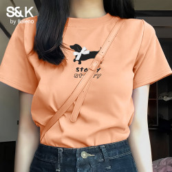 班尼路 S&K100%纯棉短袖T恤 女 橘色