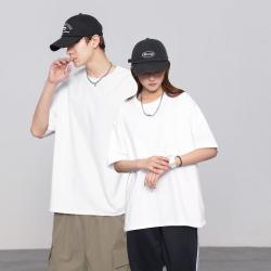 真维斯 男女同款纯色宽松时尚潮流圆领打底上衣