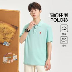真维斯 时尚刺绣贴布纯色简约休闲POLO衫