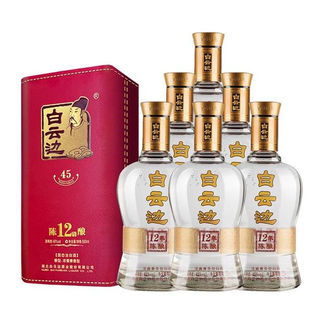 88VIP：白云边 12年 陈酿 45%vol 兼香型白酒 500ml*6瓶