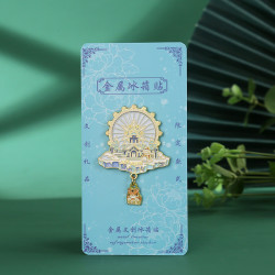 赋闲 中国城市哈尔滨冰雪大世界中央大街东北虎林园冰箱贴金属磁吸贴 哈尔滨冰箱贴-新冰雪大世界+卡纸