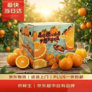 京鲜生 秭归脐橙/鲜橙  铂金果  净重8斤 单果150g起  水果端午礼盒